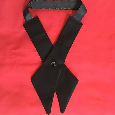 Bow Tie Cross Over Style In Black Fabric Gothic/funerals/fancy Dress • £3.25