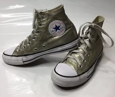 Gold Metallic Converse Sneakers US 6.5 EU 37 Athletic Shoes Chuck Taylor Womens • $35.75