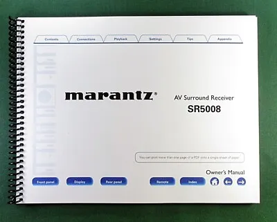 Marantz SR5008 Instruction Manual: 238 Full Color Pages & Protective Covers! • $30.70