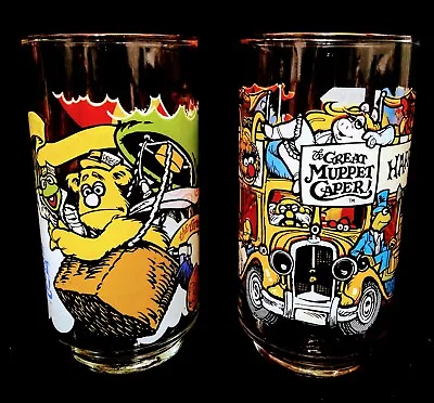 Lot Of 2 Vintage 1981 Mcdonalds Muppets  The Great Muppet Caper Glasses • $19.99