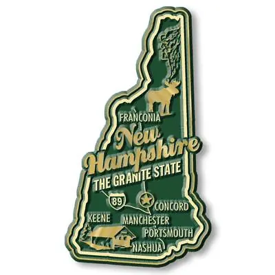 New Hampshire The Granite State Premium Map Fridge Magnet • $6.99