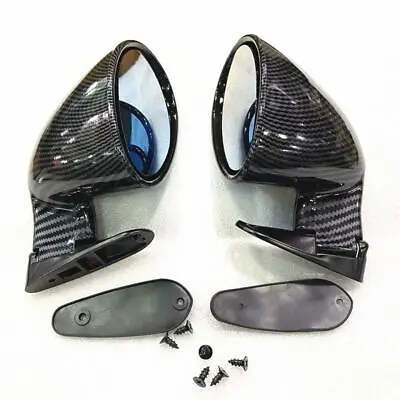 Rear View Mirrors Car Racing Door Side Wing Plane Mirror F1 Style 1 Pair Blue  • $71.90