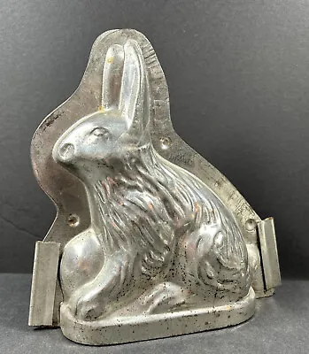 Antique Vintage Chocolate Candy Mold Sitting Easter Bunny Rabbit With Egg  7.5” • $39.95