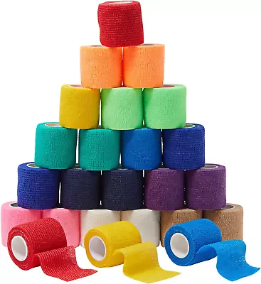 24-Rolls Colorful Medical Self Adhesive Bandage Wrap 2 Inch X 5 Yards Vet Tape • $22.17