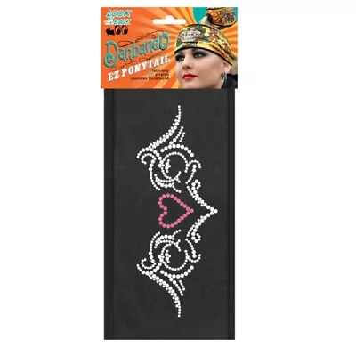 Rhinestones Danbando Bandanna Head Wrap Headband E Z Pony Tail Heart Wings Bling • $12.95