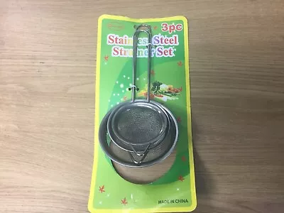 £2.99 • Buy 3 X Sieve Set - Stainless Steel - Wire Mesh - Strainer - Free Post