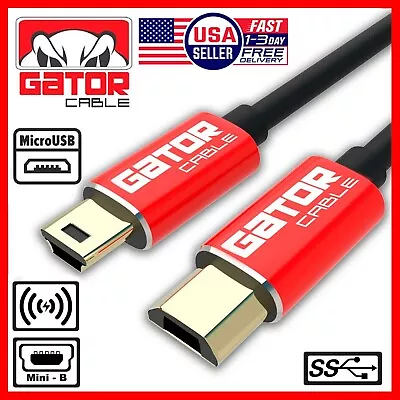 Micro USB To Mini USB Male Host OTG Adapter Converter Cable Charger Cord 3FT • $5.99