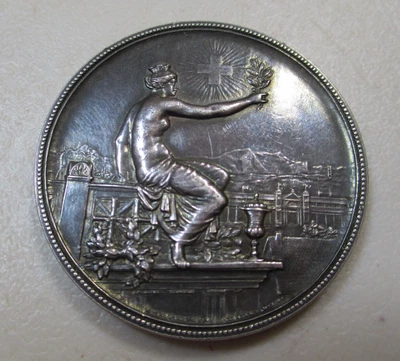 $111.11 • Buy Silver 1895 Zurich-Winterthur Swiss Shooting Medal, 45 Mm, AU