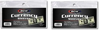 (200) US Currency Paper Money Bill Protector Sleeves For Regular Bills By BCW • $9.99