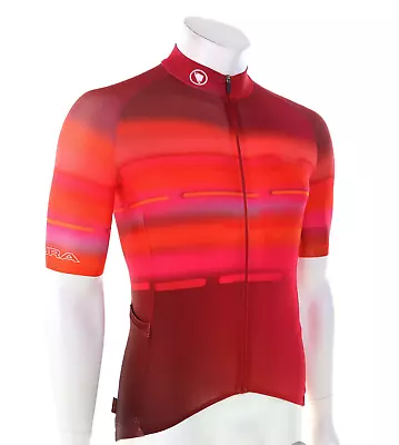 Endura Virtual Texture Limited Edition SS Short Sleeve Bike Shirt Jersy XXL - Red • £57.11
