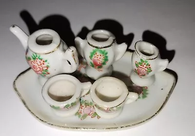 Vintage Miniature 6 Piece Tea Set Pico Made In Occupied Japan Serving Tray Cups • $15