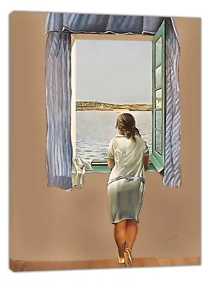 Salvador Dali A Girl At The Window Paint Print On  Framed  Canvas Wall Art • £10.92