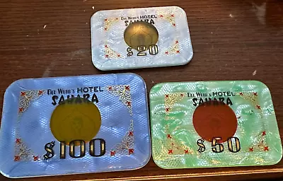 Vintage Del Webb’s Hotel Sahara Las Vegas Plaque Lot Of 3 • $195