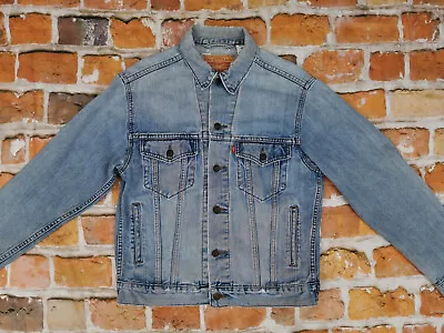 Levis Ostrich Vintage Levi ´S JEANS Jacket Denim Ice Blue Casual Size: S Tip Top • $78.31