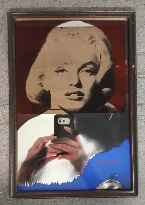 Vintage Marilyn Monroe Picture Mirror Pub Mirror. 32cm High 22cm Wide. Preloved • £7.99