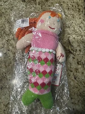 NIP ZUBEL Mermaid - 12  Knit Doll Baby Toddler Plush 100% Cotton Eco-Friendly • $14.89