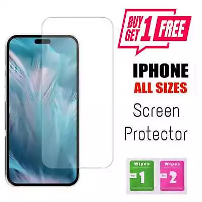 Tempered Glass Screen Protector For IPhone 15 14 Pro Max 13 12 11 XR 7 XS 8 X • £0.99