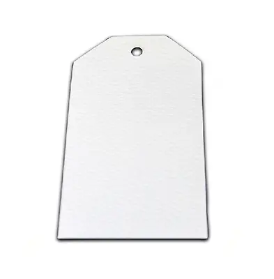 10 Large Plain White Gift Tags Luggage Labels Craft 12cm X 6cm Textured Card • £2.25