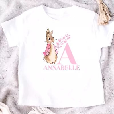 Personalised Peter Rabbit T-shirt Children’s Kids Toddler Cute Initial Tee Gift • £7.50