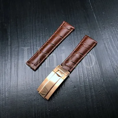 Genuine Leather Watch Strap Band 20 Mm Fits For Rolex Daytona SUB Datejust Brown • $39.95