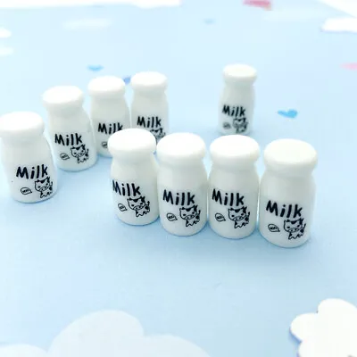 1/12 Scale Dollhouse Miniature -Set Of 10 Milk Bottles Drinks Kitchen Accessory • $7.59