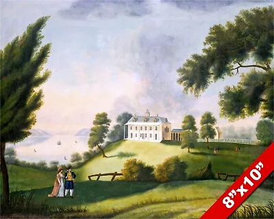 George & Martha Washington At Mt Mount Vernon Painting Art Real Canvas Print • $14.99