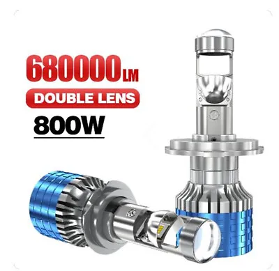 2 Pcs 800W H7 H4 LED Headlight Mini Lens Projector 9005 9006 Auto Low Beam Canbu • £55.19