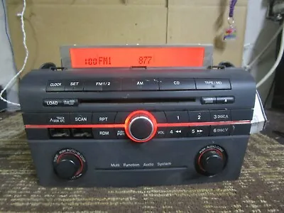 04 05 2004 2005 Mazda 3 Radio Stereo 6 Disc CD Player Receiver AM FM BN85669RXA • $80