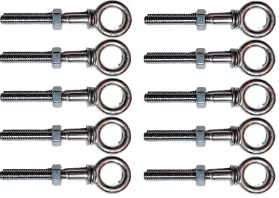 10-pack Shoulder Eye Bolt 1/4  X 2  Stainless Steel T316 Heavy-Duty  • $16.98