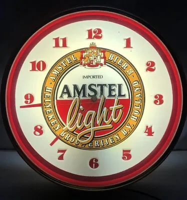 Vintage Amstel Light Beer Clock Wall Clock Light Up Tested & Working • $84.99