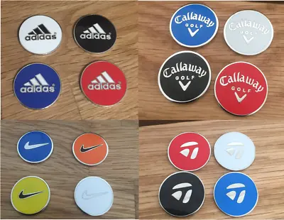 £3.99 • Buy 1 Inch (25mm) Golf Ball Markers With Integrated Magnet - Asstd Styles & Colours