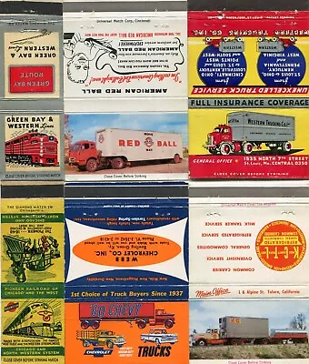 110 Transportation Matchcovers - Railroad Airlines Trucks Auto Forklifts + • $5.50