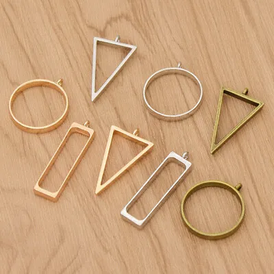 £2.75 • Buy 10pcs Open Bezel Blank Frame Drop Hollow Pendant DIY Resin Jewelry Making Craft