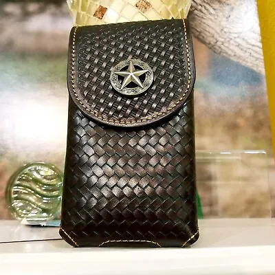 MONTANA WEST Leather Phone Case  Belt Loop Holster Brown Color Star Logo • $35