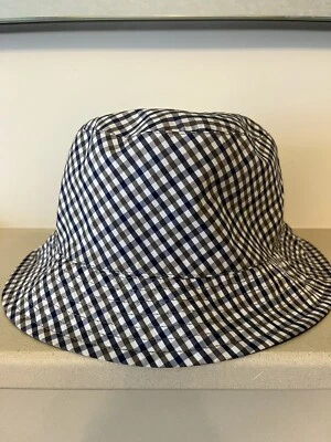 Aquascutum Bucket Hat Reversible Check Navy Original 2009 Immaculate Vintage • £45