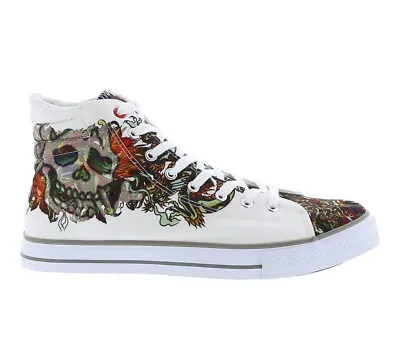 Ed Hardy High Top Sneakers Shoes Tattoo Skull Dragon Still Life Men's 10 NEW • $40