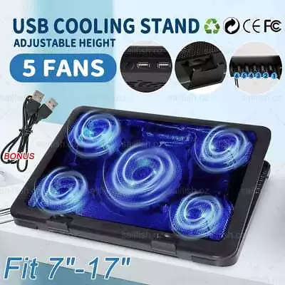 Portable Gaming Laptop Cooling Pad USB Ports Computer USB Fan Stand Cooler Table • $24.99