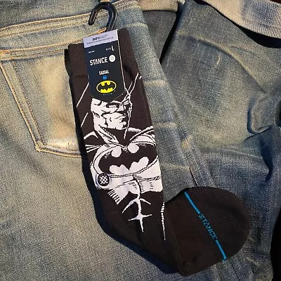 NWT Pair THE BATMAN DC Comics STANCE Men's Crew Socks Size Large 9 - 13 • $19.99