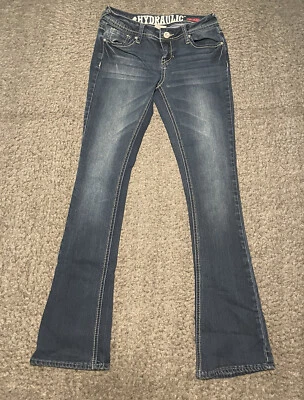 $26.09 • Buy Hydraulic Lola Curvy Jeans Juniors Size 3/4 Dark Wash Denim Boot Cut Flare