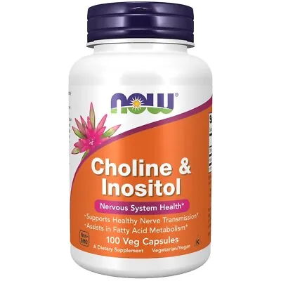£12.99 • Buy NOW Foods, Choline & Inositol, 500mg X 100 Capsules - Nervous System Health
