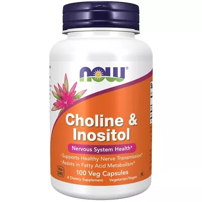 £12.99 • Buy NOW Foods, Choline & Inositol, 500mg X 100 Capsules - Nervous System Health