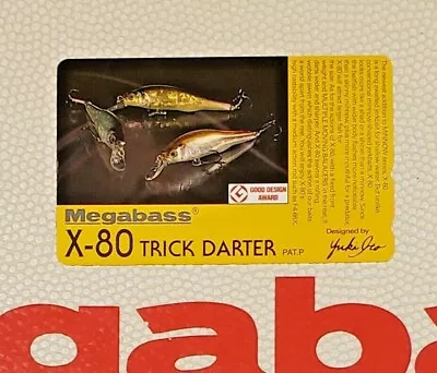 WOW Megabass X-80 TRICK DARTER Calling Card Neat Collectable FREE SHIPPING • $24.99