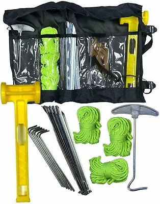 £10.55 • Buy Camping Accessory Kit Tent Set Equipment Peg Guylines Runner Mallet