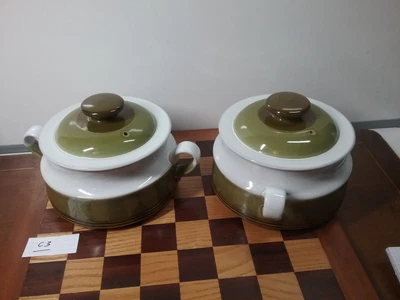 Pair Of Denby Green Casserole Dish's • £25