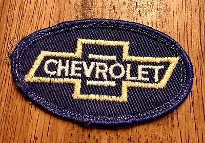 Vintage Chevrolet Bowtie Oval Patch 4.5” Long Blue Yellow White 1980s • $4.50