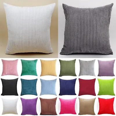 Plain Corduroy Solid Large Cushion Cover Soft Plush Pillow Case Home Sofa Decor • $11.32