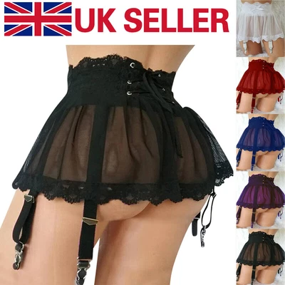£5.99 • Buy Sexy Women Lace Skirt Dress Lingerie Suspender Garter Belt Nightwear Sleepwear W