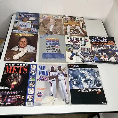 Vintage New York Mets Yearbook Magazine Lot Of 10 1970s 80s 90s 00s Shea • $31.87