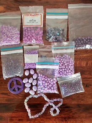 Purple Bead Lot Beads Jewelry Making Crafts Necklace Beading Bracelets Mixed • $10.99