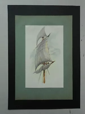 Very Rare Vintage 1902 Marine Print By W.l.wyllie- Maintop Sail Of 'valhalla' • £2.50